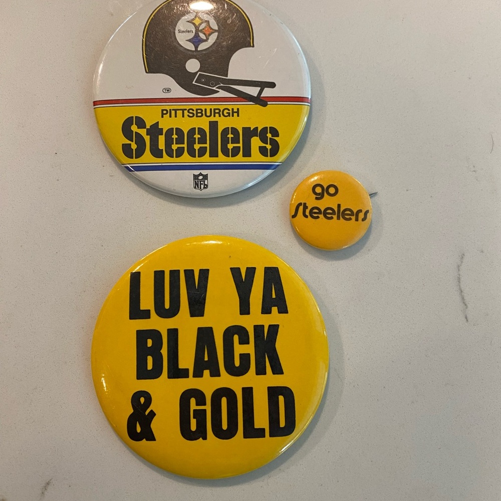 VINTAGE Pittsburgh Steelers Button Set